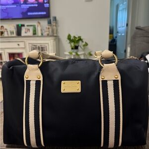 Michael Kors Navy Blue and Cream Duffel Bag